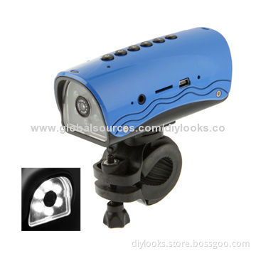 Multifunction Outdoor Sports DVR with MP3 Player + FM Radio + LED Flashlight